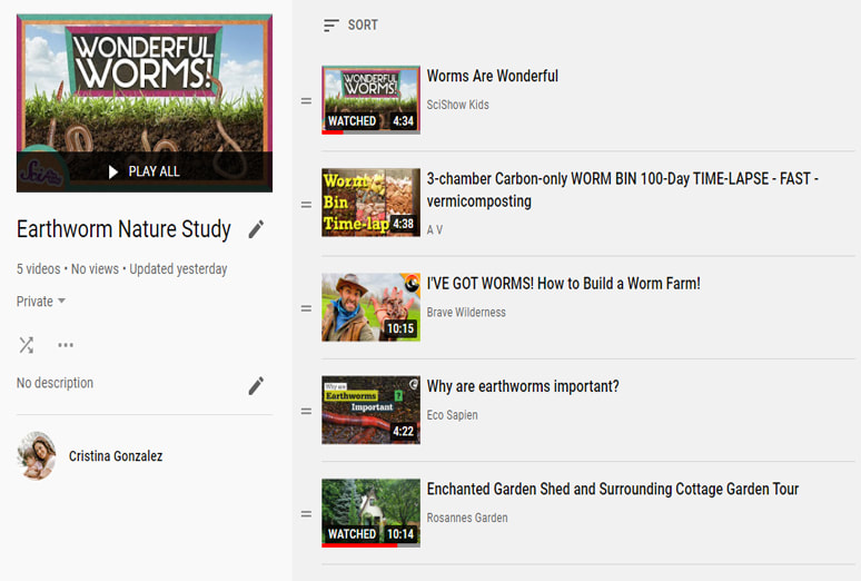 Homeschool Playlist on Youtube for Nature Studies