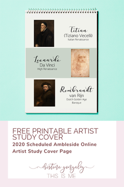 Free Printable Artist Study Cover Page 2020 Scheduled Ambleside Online Artist Cover