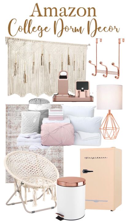Rose Gold and Pink College Room Decor Ideas